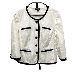 East 5th Womens White & Black Button-Up Jacket Size XL